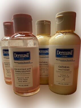 Dermasil Labs Bundle - (2) AHA Glycolic Acid | (2) Oatmeal Milk Toner